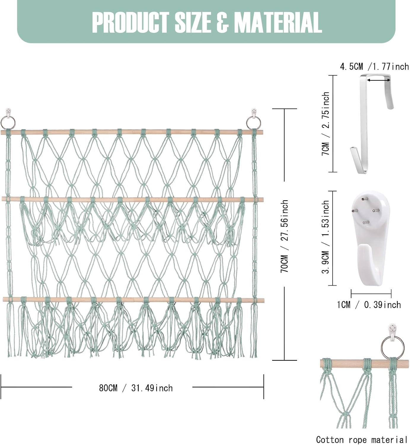 Stuffed Animal Net or Hammock Large Corner Storage for Plushies Stuffed Animals Zoo Wall Hanging Organizer Holder for Hammock, Space-Saving Nursery Decor (Green)