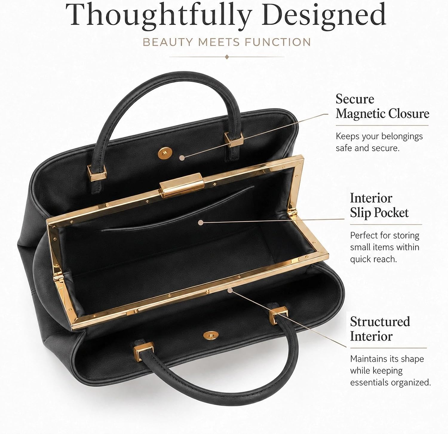 Eiyye Shoulder Bag for Women Elegant Top Handle Purse with Magnetic Closure Handbag for Work & Daily Use