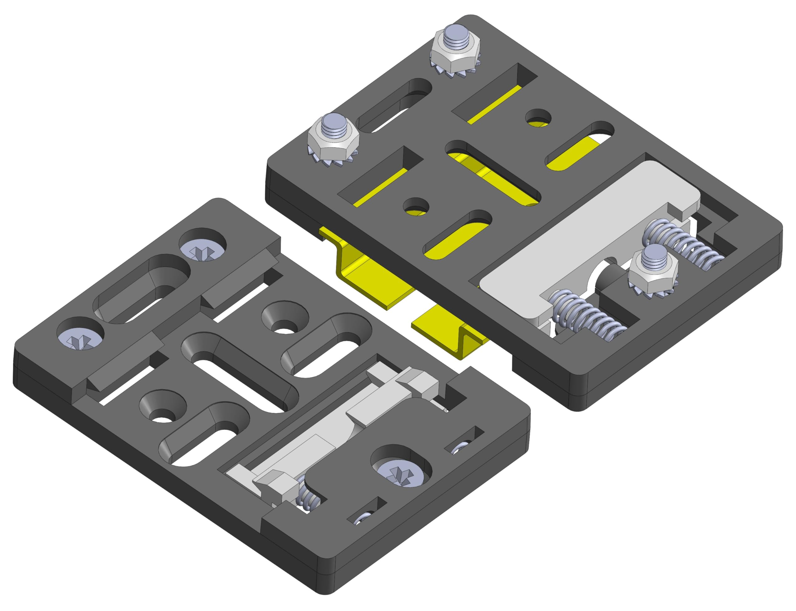 GAURANG 10Pcs DIN Rail Mounting Brackets 35mm Width, Universal Mounting Supports Nylon Industrial Electrical Clamps for Circuit Breakers Switches Solid State Relays, Black (48mm Flexible Holes) — image 1