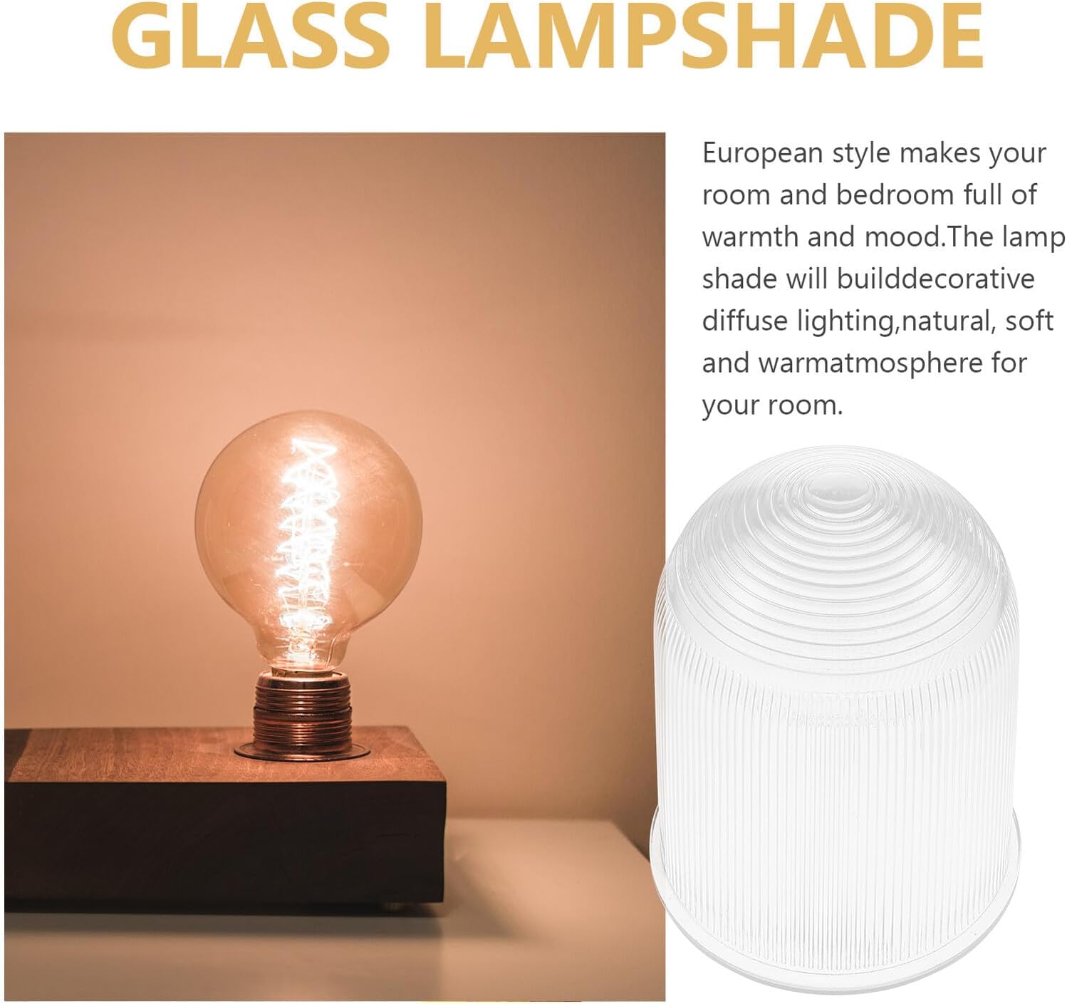 Round Glass Lampshade Ceiling Light Cover Protective Shade for Pendant and Wall Fixtures Home Decor