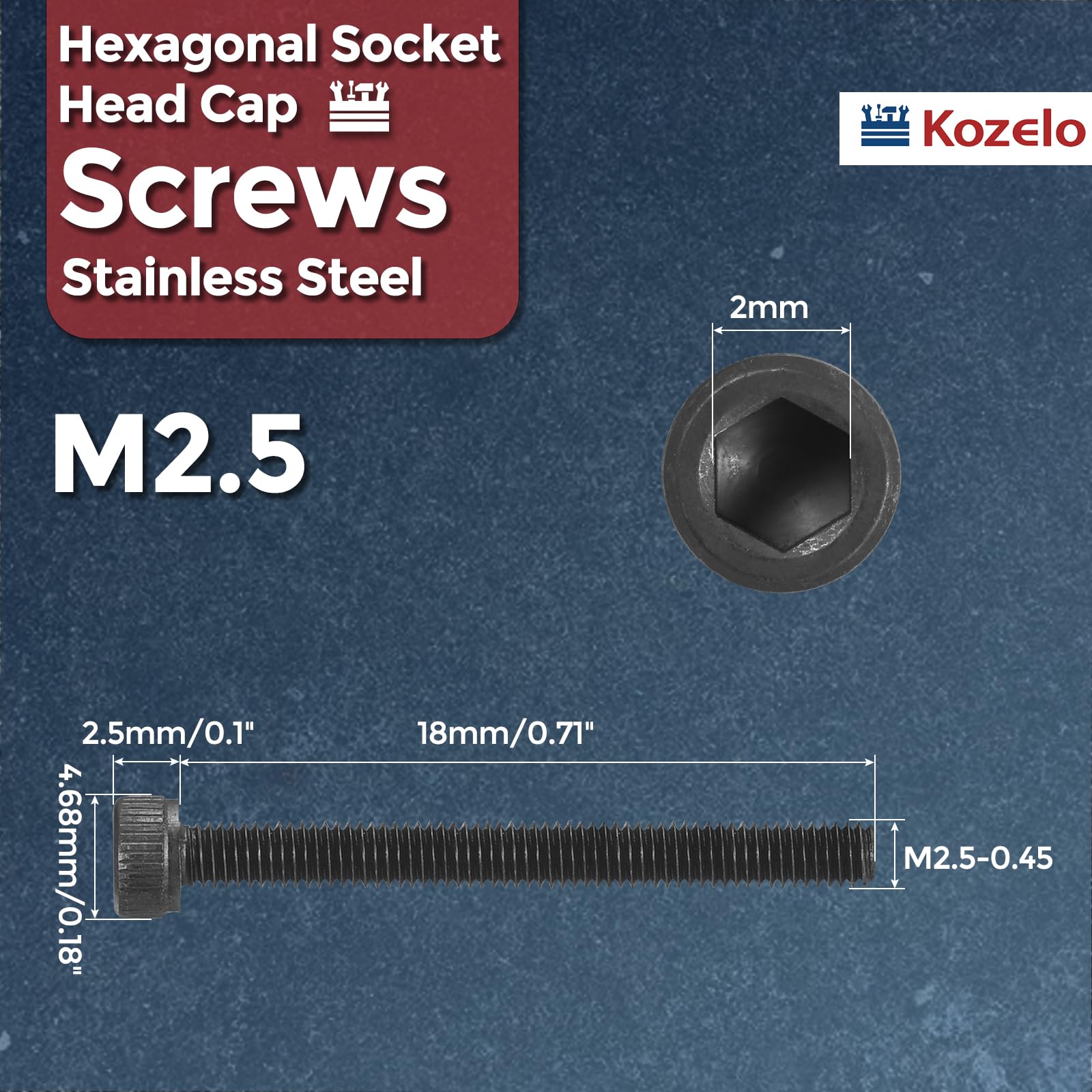 Kozelo 50pcs Socket Head Cap Screws - Image 2
