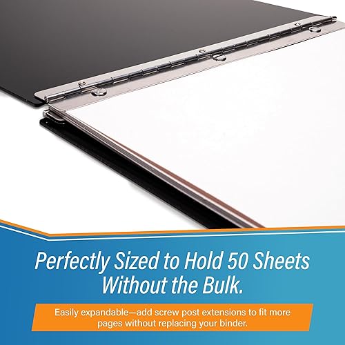 Vista 6 de Carpeta de poste de tornillo 11x17 Panel acrílico con postes fijos negro