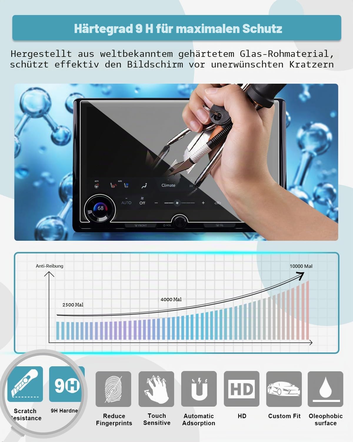 CDEFG Kompatibel mit Toyota bZ4X/bZ 2026 Facelift Navigation Schutzfolie Tempered Glas 14 Zoll Kratzfest GPS 9H Displayschutzfolie Auto Navi Folie Zubehör
