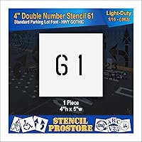 Vista 85 de Plantillas para pavimento, bordillo y WheelStop, plantilla de doble número de 4 pulgadas, (18), 4 x 4 x 1/16 pulgadas, livianas
