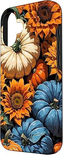 Miniatura 77 de Funda para iPhone 13 Pro Max Bonito arte de calabazas, girasoles y hojas de otoño