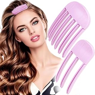 2PCS Hair Volume Clips for Bangs & Root Lifting – No-Crease Styling Clips for Fluffy, Voluminous Hair – Easy Hair Styling Tool for All Hair Types (Pink)