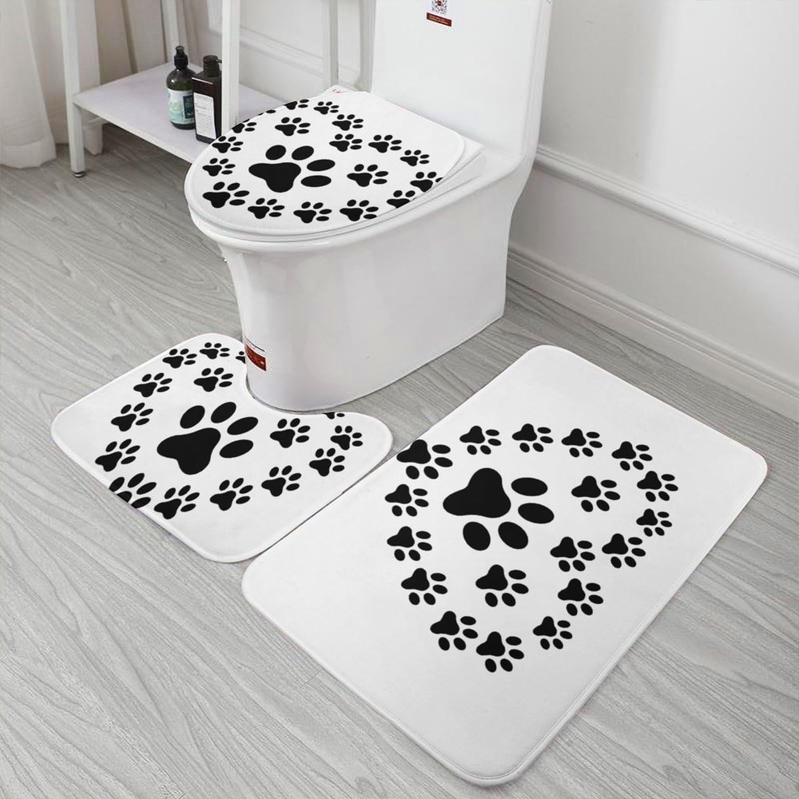Amazon｜トイレマット 動物 足跡 足型 犬柄 3点セットトイレ3点セット