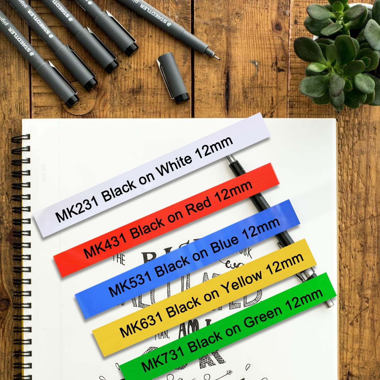 5Pack Compatible with Brother PTouch M Tape, MK 231 431 531 631 731