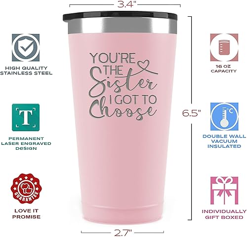 Miniatura 5 de Sodilly Vaso personalizado para mujer, bonito vaso de cumpleaños, tazas de BFF para mujeres, símbolo de amistad, vaso para hermana, recuerdo de