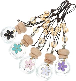 5pcs Car Aroma Bottles Daisy Pendant Refillable Perfume Diffuser for Car Interior