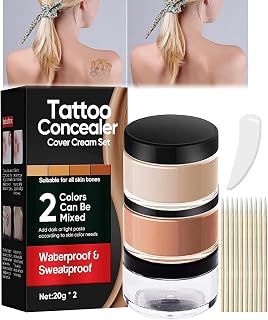 Tattoo-Cover-Up, Long Lasting Tattoo-Cover-Up-Makeup Waterproof, Natural Tattoo-Concealer for Tattoo/Scars/Even Skin Tone
