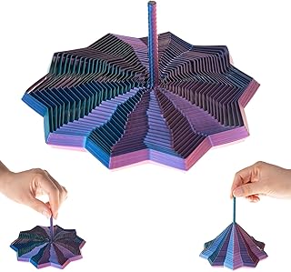 3D Printed Expanded Sensory Fidget Star with Handles Colorful Fractal Fidget Hexagon Whirling Spiral Star Shaped Toys for Stress Relief