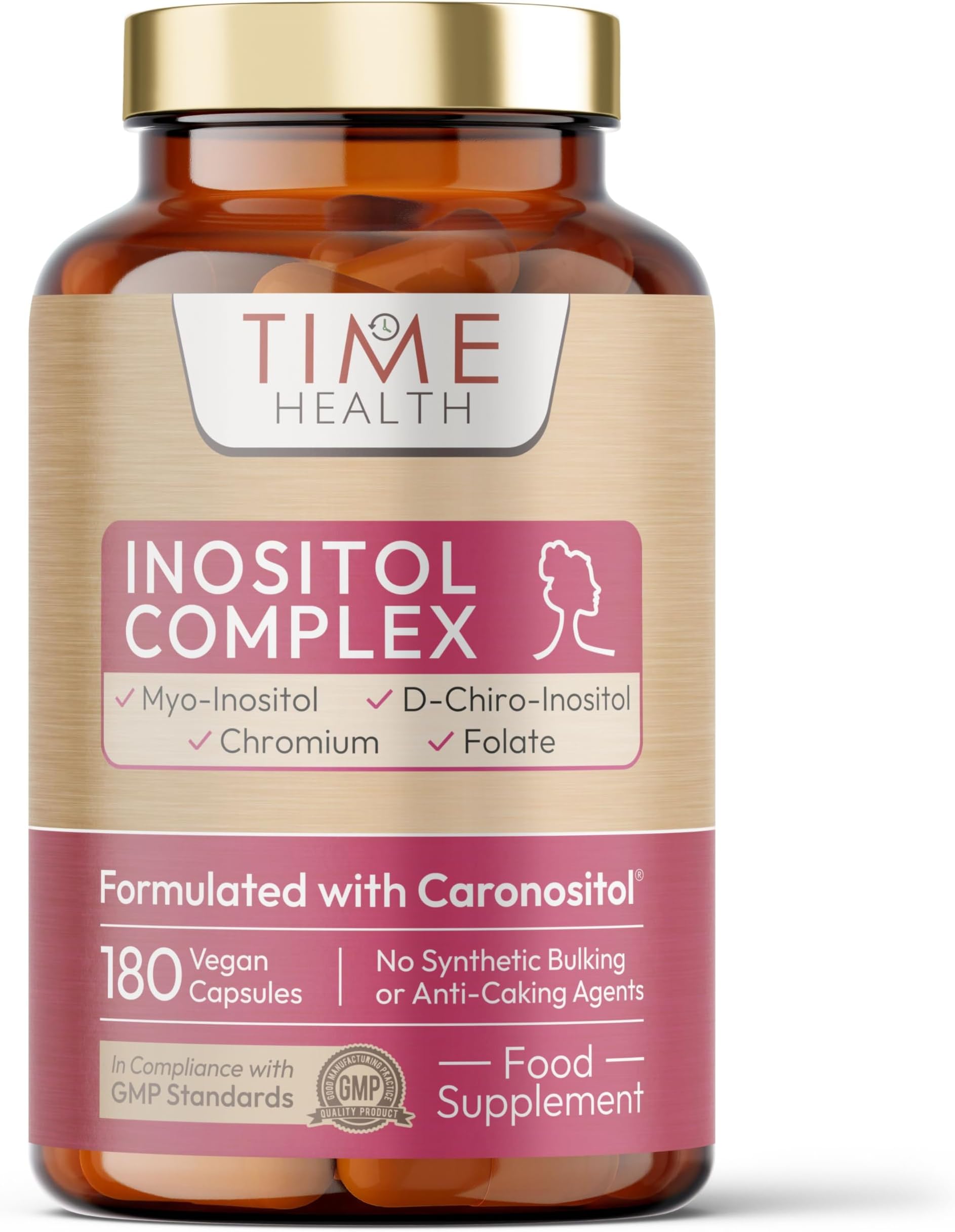 Inositol Complex | PCOS Support | 180 Capsules | Myo & D Chiro-Inositol, Folate & Chromium | 6X More D Chiro Inositol for Enhanced Benefits | Quatrefolic® | Vegan | UK Made | Additive Free