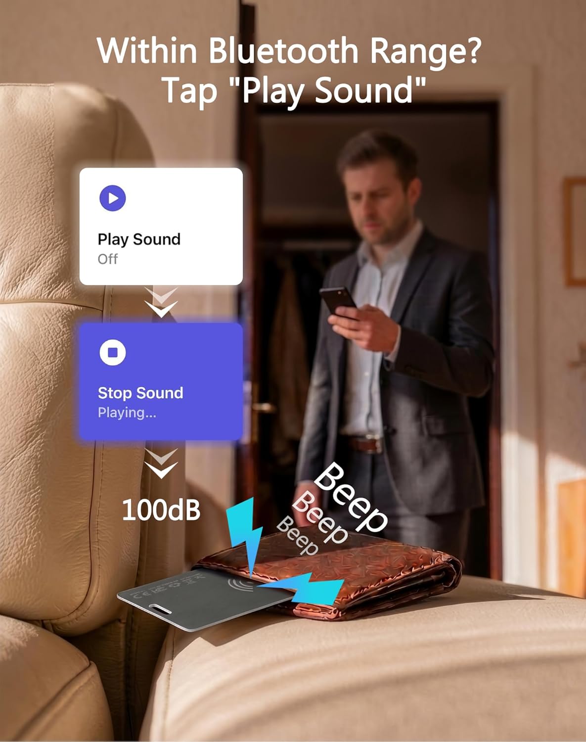 4 Pack - Smart Wallet Tracker Card 0.07in Slim - Tracking Card with Wireless Charging IP68 Waterproof, Works with Apple Find My, Practical Gift for Men Women Dad Mom Family Friends (iOS Only)