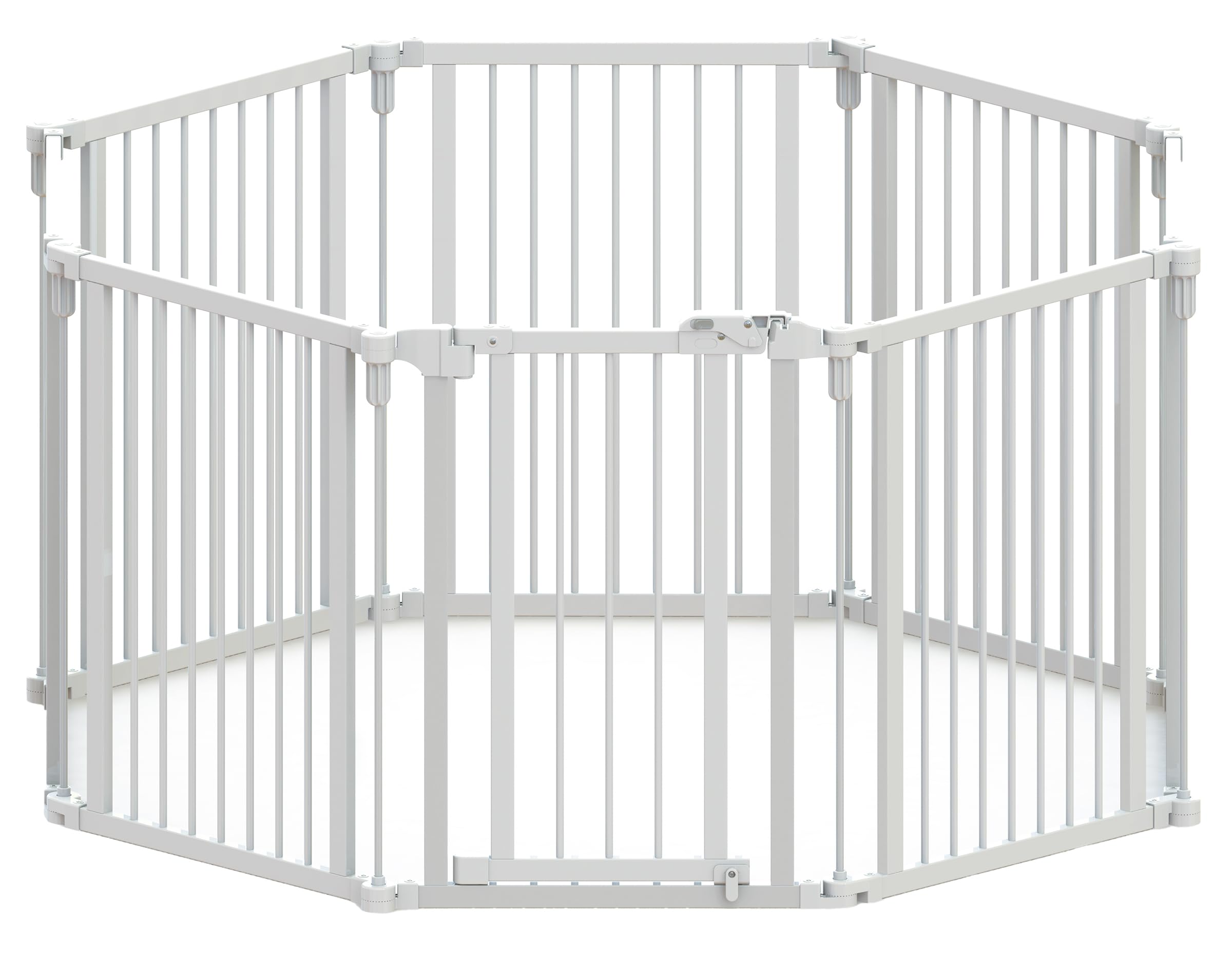 Dehner Ulubione ogrodzenie dla psów Bradley, kojec dla szczeniaków i młodych psów, ok. 71-486 x 64 cm, z drewna sosnowego/metalu z certyfikatem FSC®, kolor biały