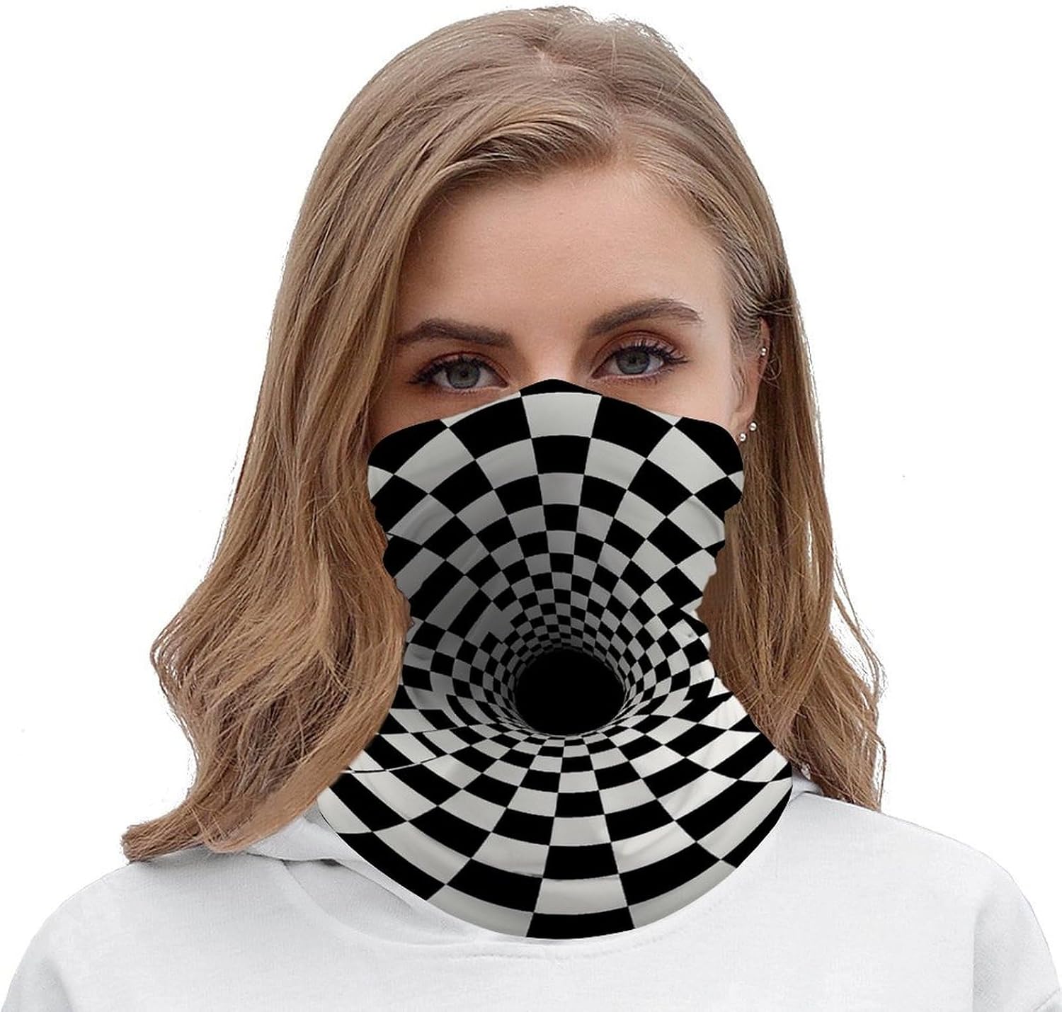 Visual Illusions Winter Neck Gaiter Windproof Face Cover Scarf Stylish Warmer Bandana Cloth Soft Face Mask for Men Women Sun Cooling Scarf for Skiing Hiking Cycling