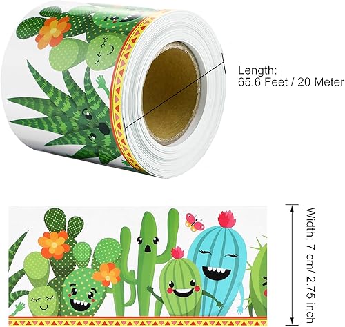 Miniatura 7 de Outus Borde de tablero de anuncios de cactus de 65.6 pies para decoración de aula, borde extraíble, decoración de pared, tablero negro, una línea