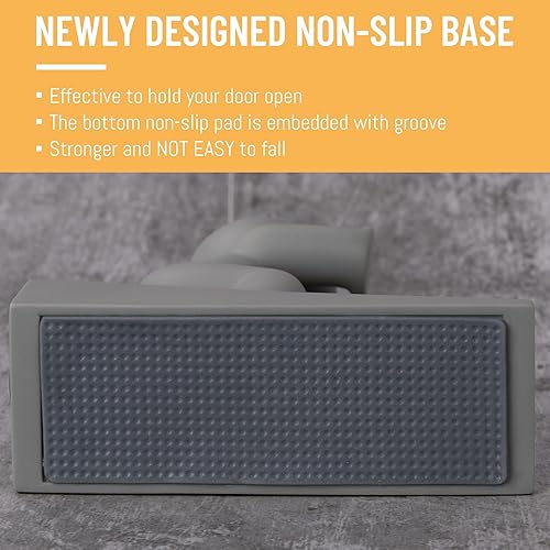 Miniatura 5 de Lindo tope de puerta, antideslizante para la parte inferior de la puerta, mantiene las puertas abiertas para niños y mascotas, gris, paquete de 1