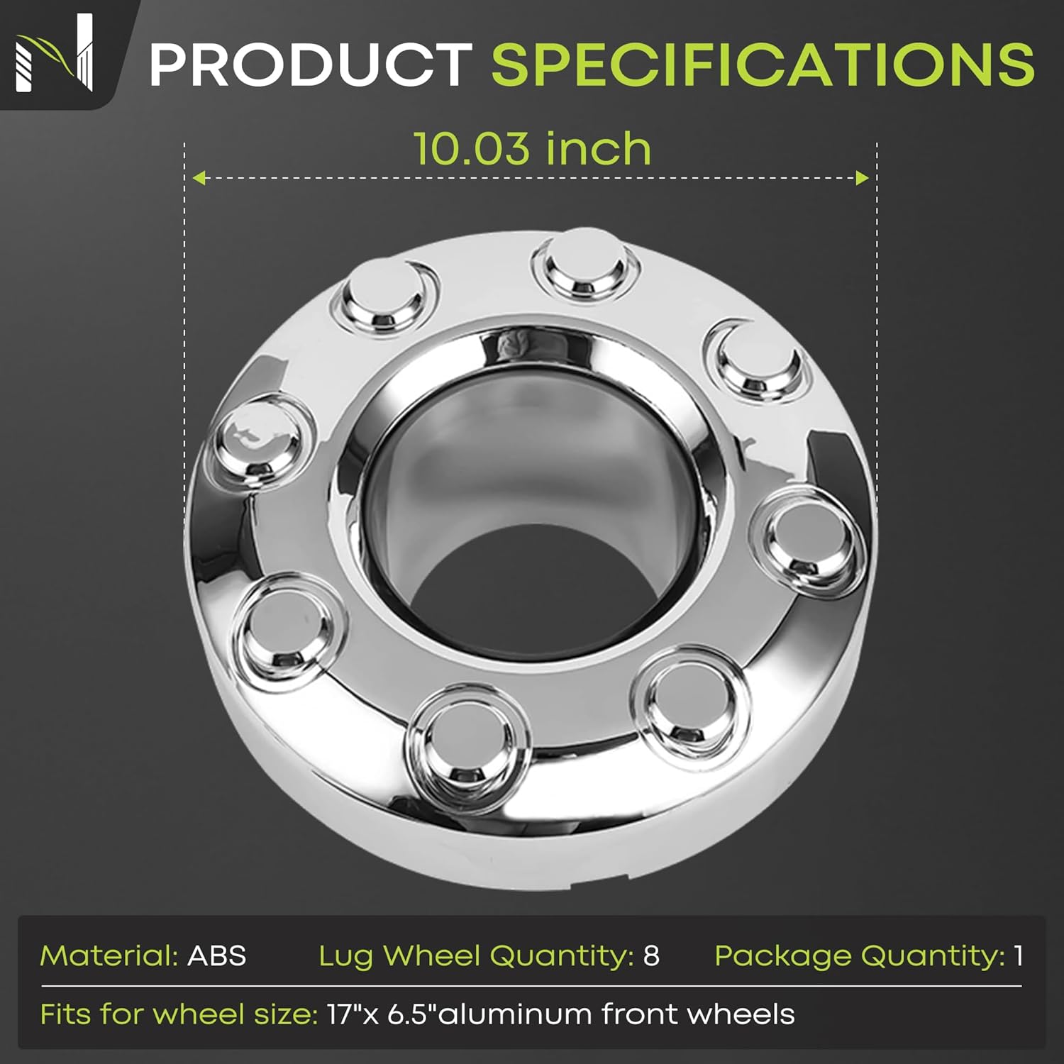 8 Lug Wheel Center Hub Cap Cover Compatible with Ford F-250 F-350 F-450 F-550 Super Duty 2004-2016 Front/Rear Silver