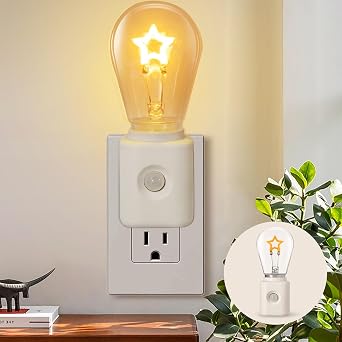 Night Light,Led Night Lights Plug in, Motion Activated Nightlights Bulb Plug into Wall, Warm White, Dusk to Dawn Sensor, Adjustable Brightness 10-100LM, for Bedroom