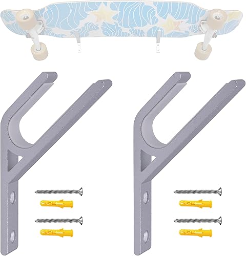 Vista 6 de YYST Soporte de pared para monopatín con ángulos de 45°, soporte de pared para adaptarse a tablas largas, monopatín, etc. Almohadilla de silicona