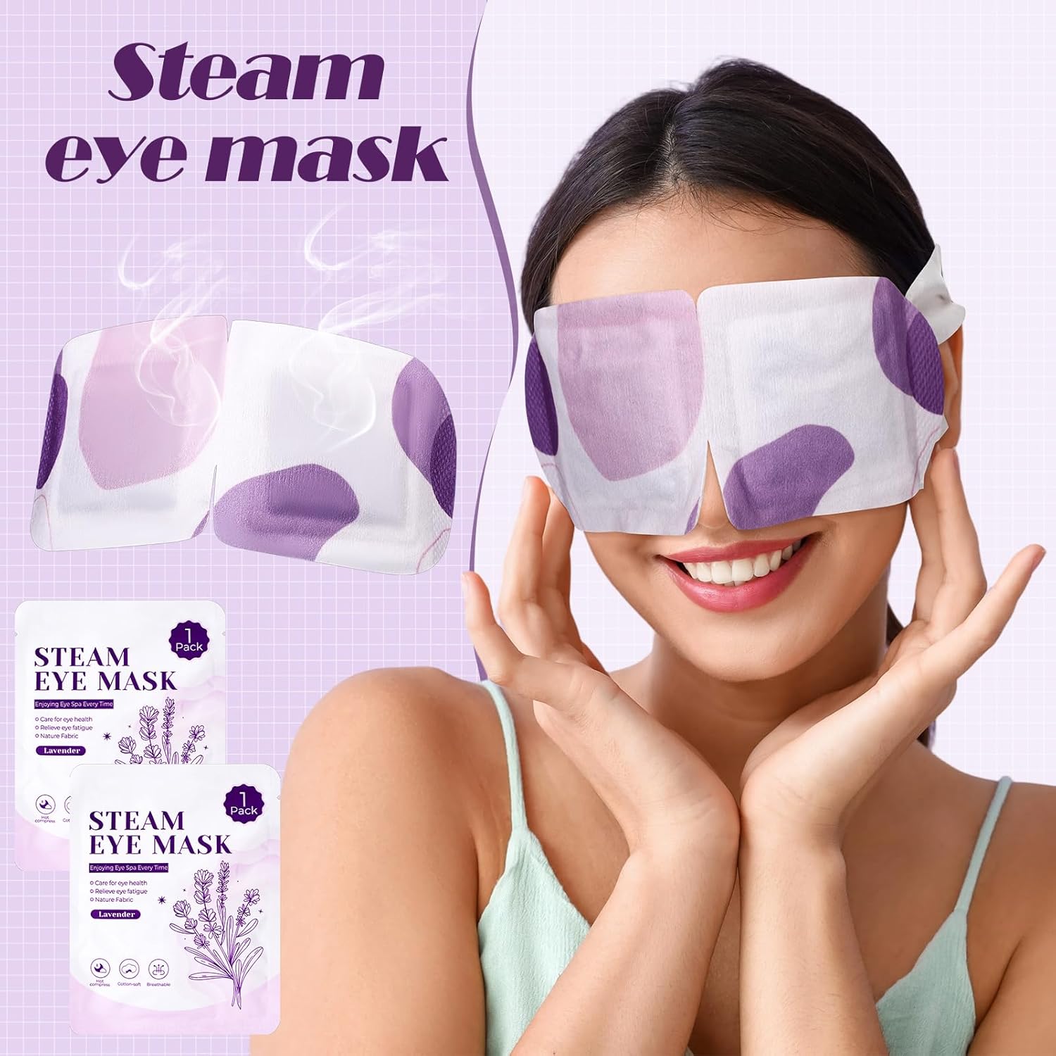 120 Pcs Steam Eye Masks Disposable Bulk Self Heated Eye Masks for Sleep Spa Dry Eyes Home Office Travel Relief Stress Relaxation, 3 Styles