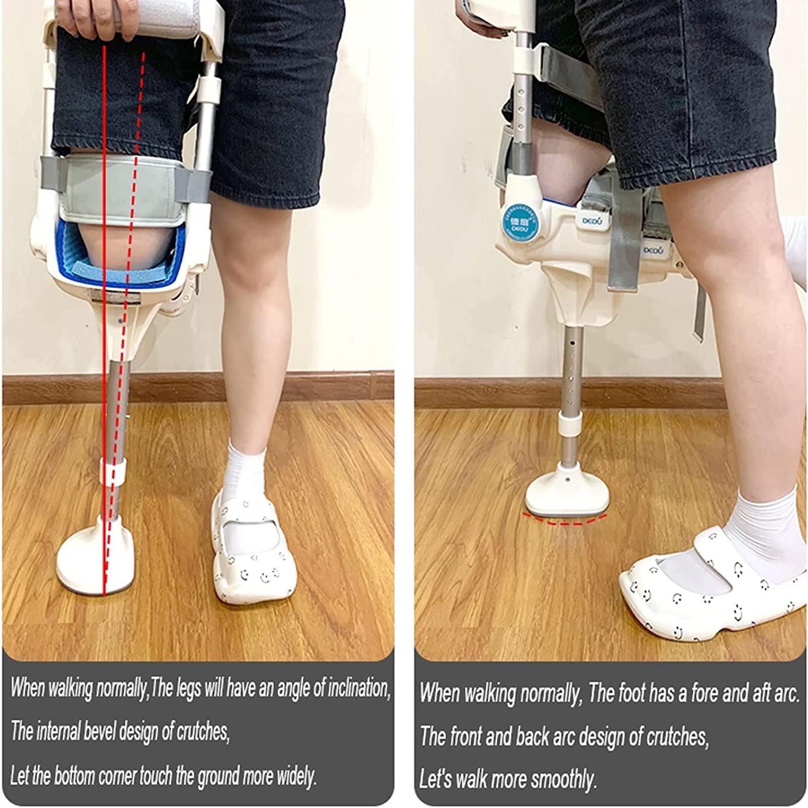 aide à la rééducation, Béquille de genou indolore, déambulateur monojambe réglable en hauteur–Alternative idéale aux fractures la cheville