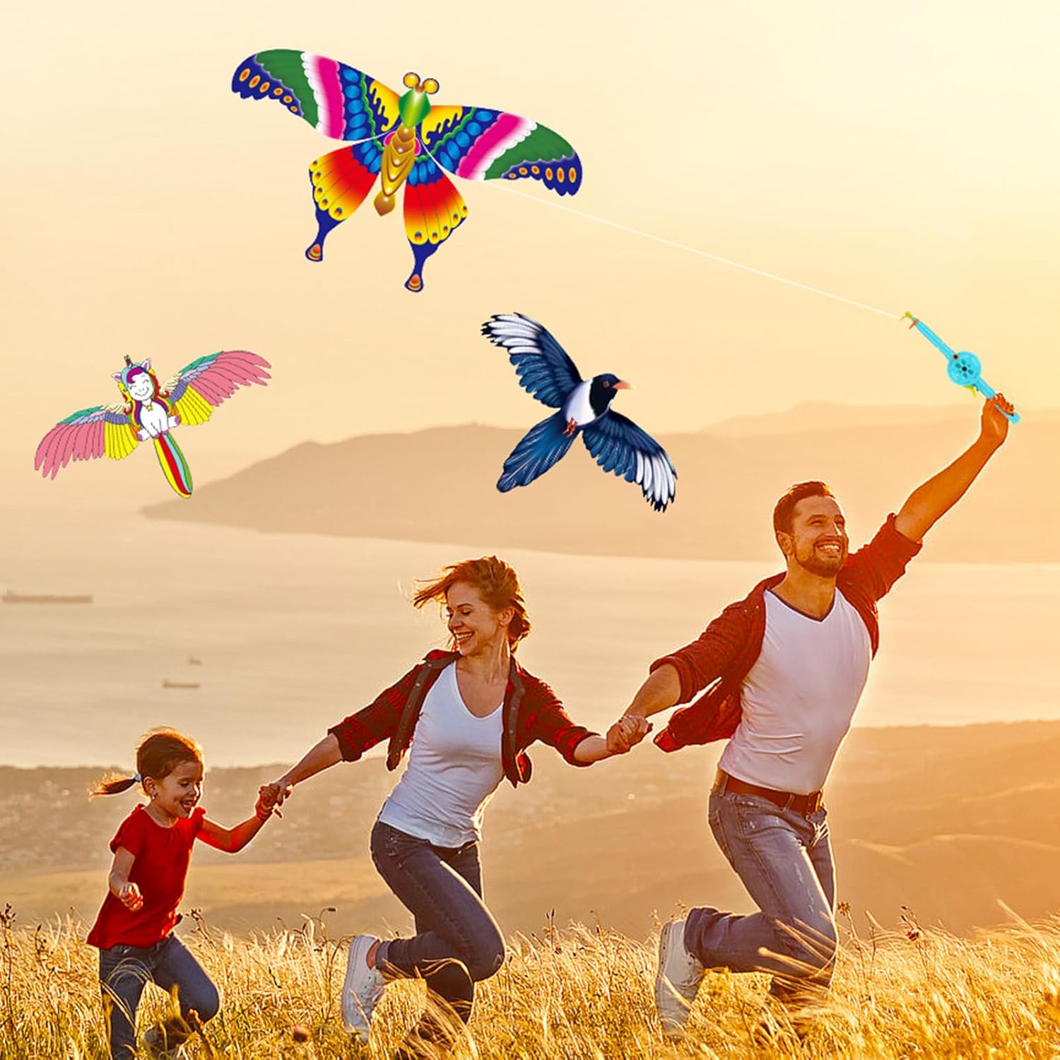 10 Pcs Fishing Rod Kite for Kids, Vivid Butterfly Swallow Parrot, Easy to Fly, Swallows, Bald Eagles, Magpies Kites for Family Adults Spring Outdoor Beach - Image 5