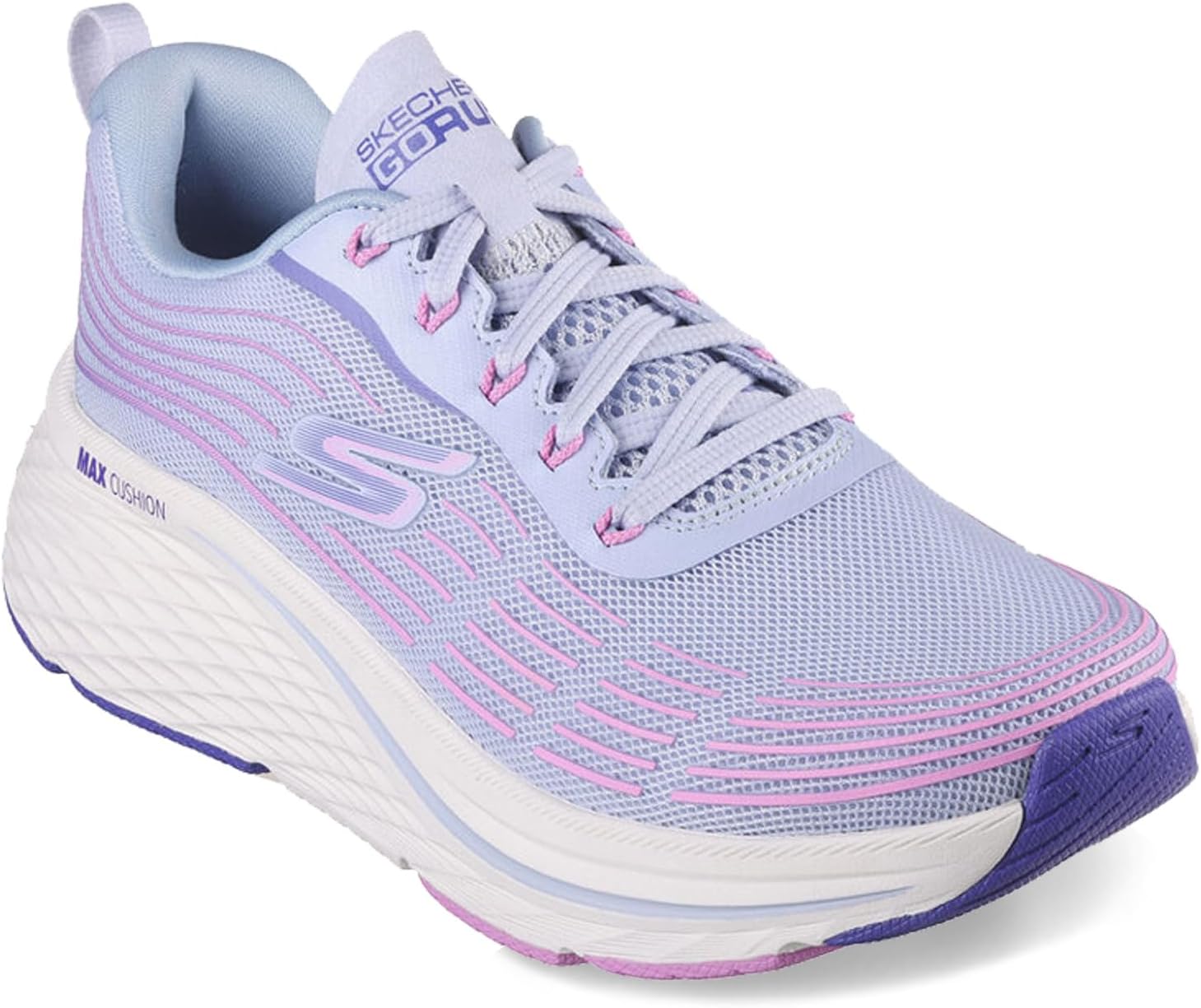 Skechers Women's Max Cushioning Elite 2.0 Sneaker, Light Blue/Pink, 7