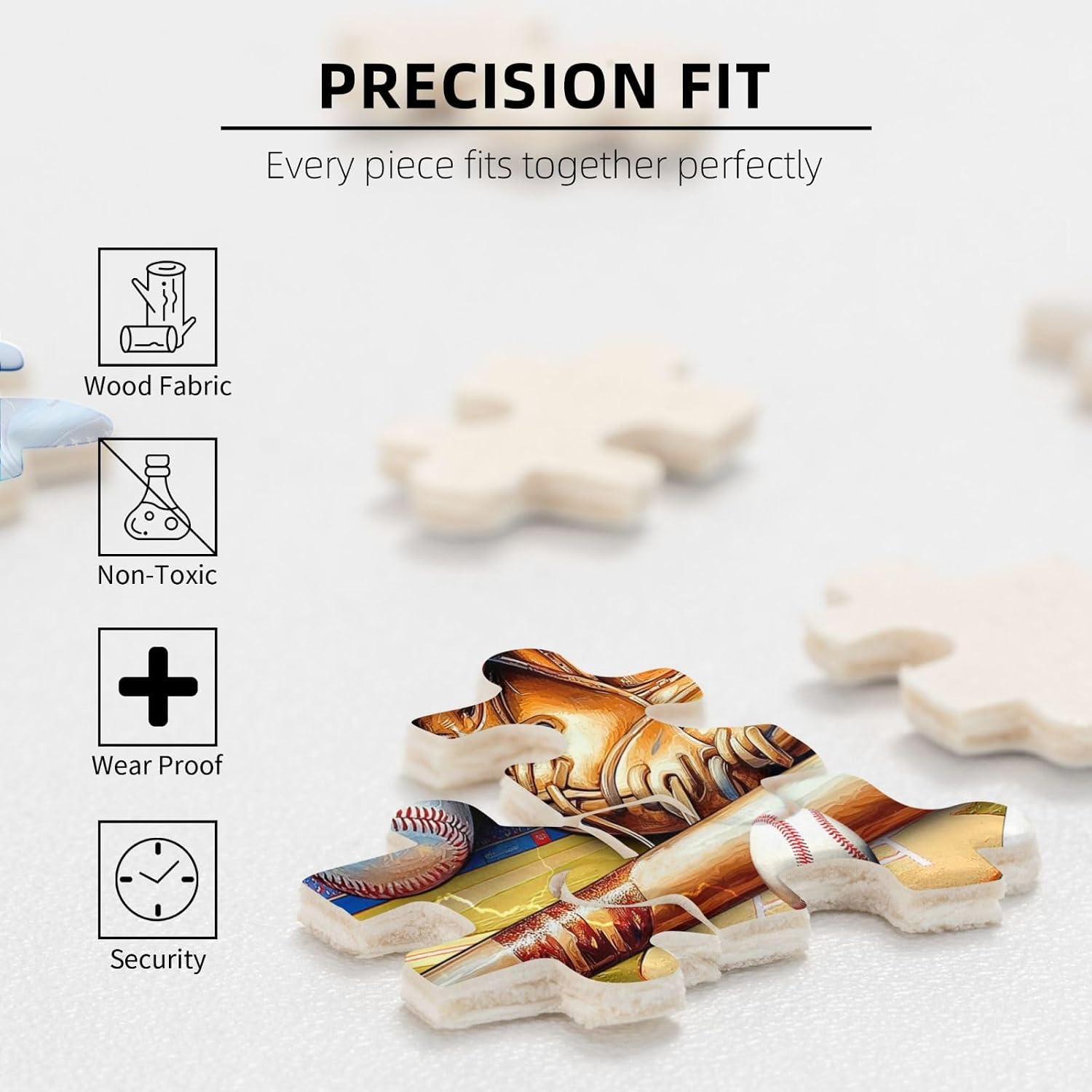 Baseball Puzzles for Adults 500 Pieces Colorful Sports Ball Jigsaw Puzzle Baseball Player Wooden Puzzle for Living Room Family Friends Challenging Activity Games
