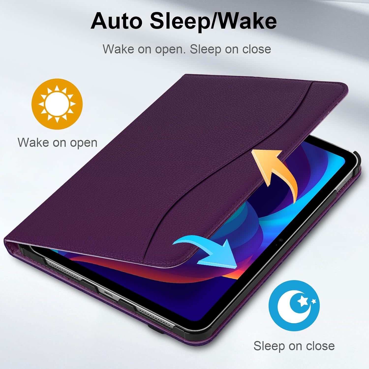 HGWALP Protective Case for iPad (A16) 11th Generation 11 Inch (2025) & iPad 10th Generation 10.9 Inch (2022), Multi-Angle Viewing Stand Cover with Pen Holder & Pocket for iPad 11 inch,Purple image 3