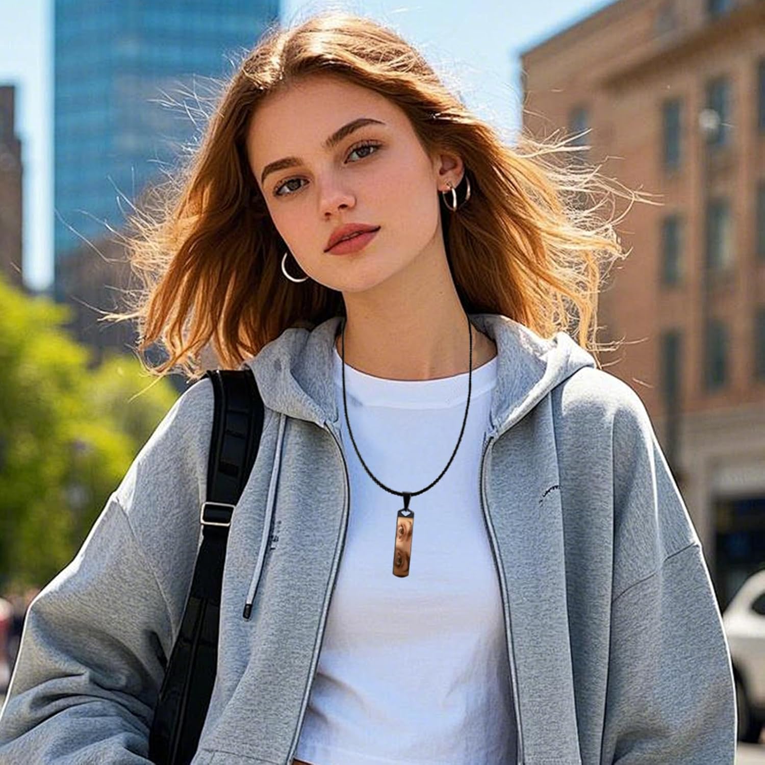 Custom Couples Eye Photo Necklace - Personalized Lovers Eye Picture Necklaces Engraved Love Gift for Boyfriend Girlfriend - Image 2