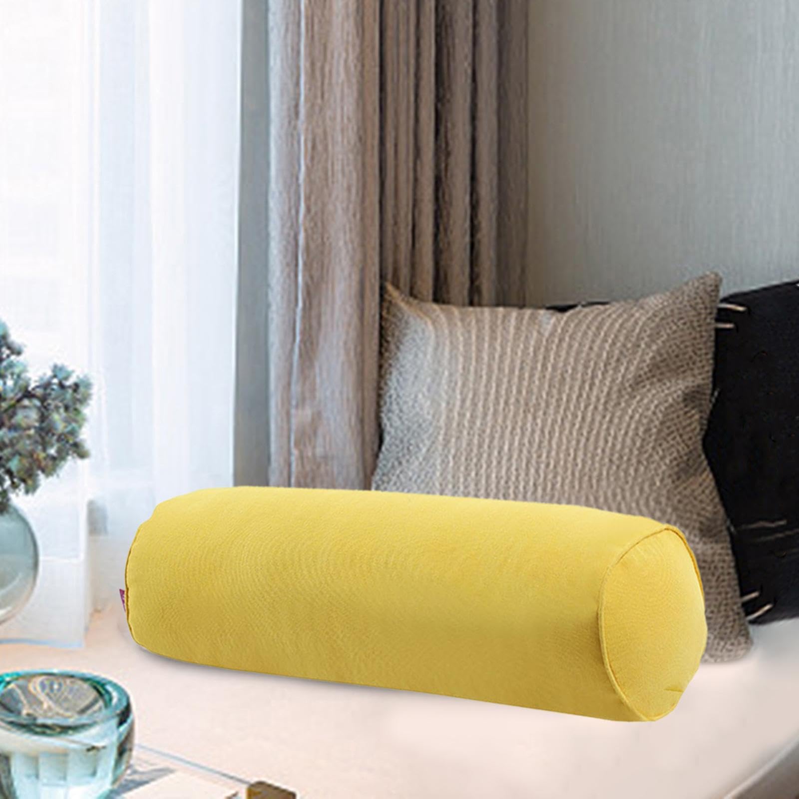 Almohada cilíndrica para Adultos, Ideal para decoración del hogar. Cómoda, con Soporte Firme para Las piernas, Viajes y para Dormir.