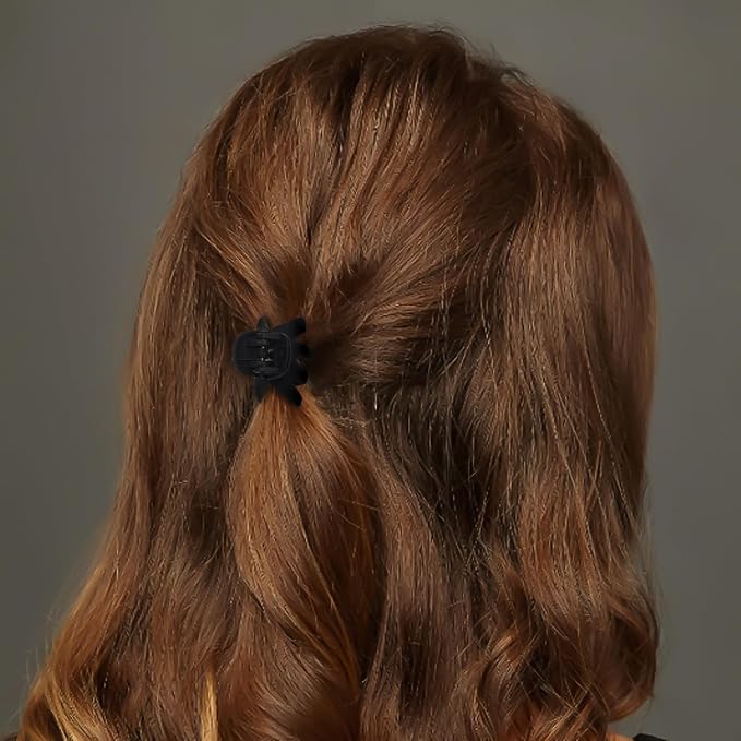 Pack de 12 pinzas pequeñas para cabello mate negro miniatura 7