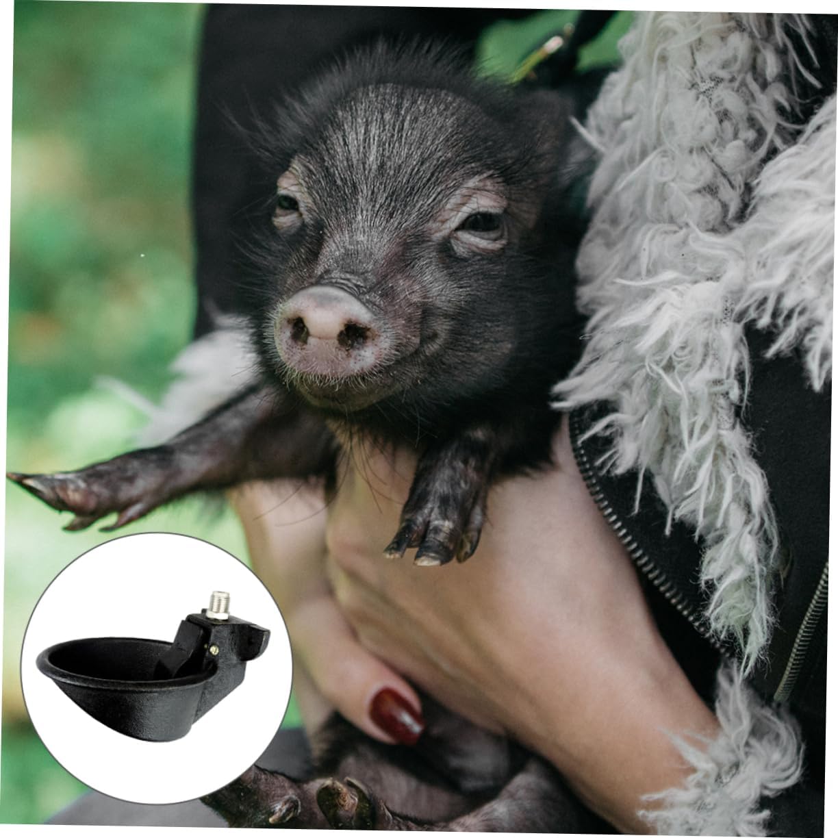 Mikikit Automatic Pig Drinking Bowl Water Feeder for Pigs High Density Material Unique Prevent Spills for Home Farm Use Animal Supplies