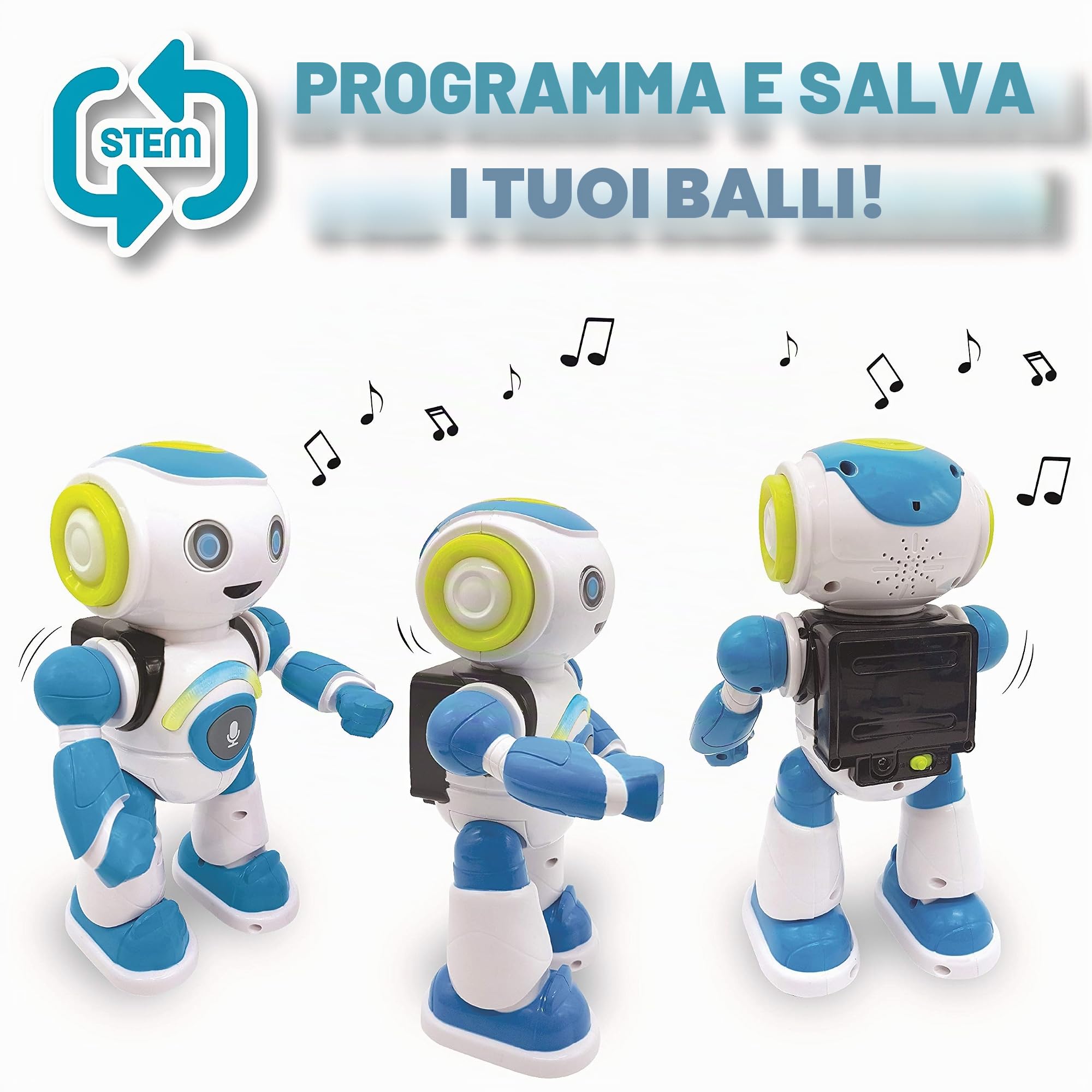 Lexibook ROB20ES - Robot Intelligente, educativo e interattivo, Legge la Mente, Balla e Suona Musica, Ripetizione delle Frasi, Telecomando, Giocattolo dai 3 Anni in su, Colore: Blu/Bianco