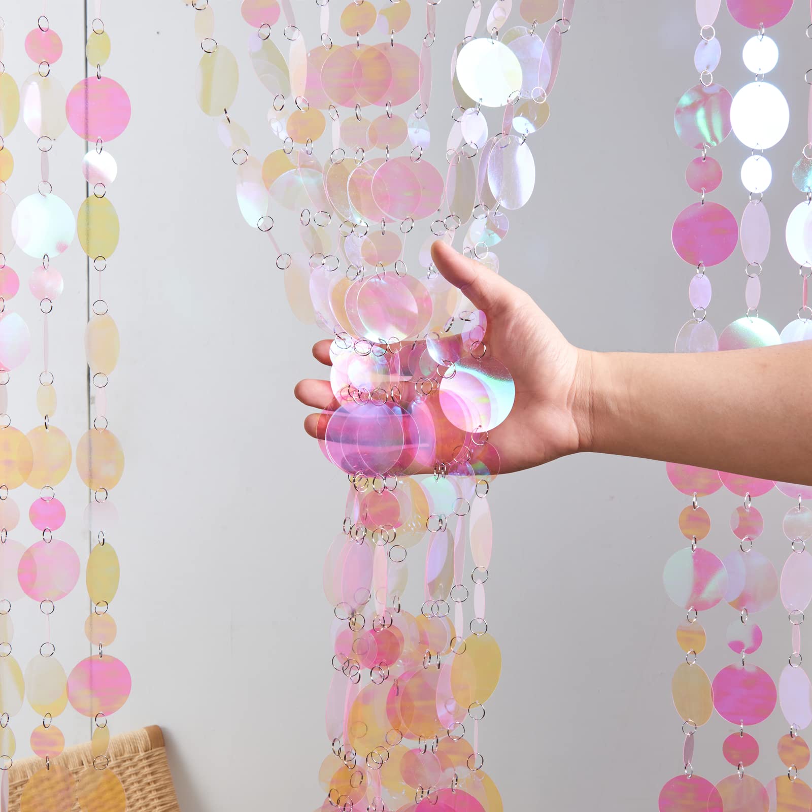 Atsweetlife Rideau De Porte à Perles, Séparateur De Pièce à Suspendre, Décoration Hippie à Paillettes, Panneau à Franges De Placard, Fenêtre, Portes à Paillettes (violet