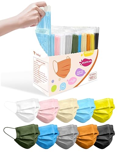 Miniatura 169 de Mascarillas desechables paquete de 100 unidades, 4 capas ASTM nivel 3 grado médico, transpirables para protección al aire libre de adultos, Sinfonía