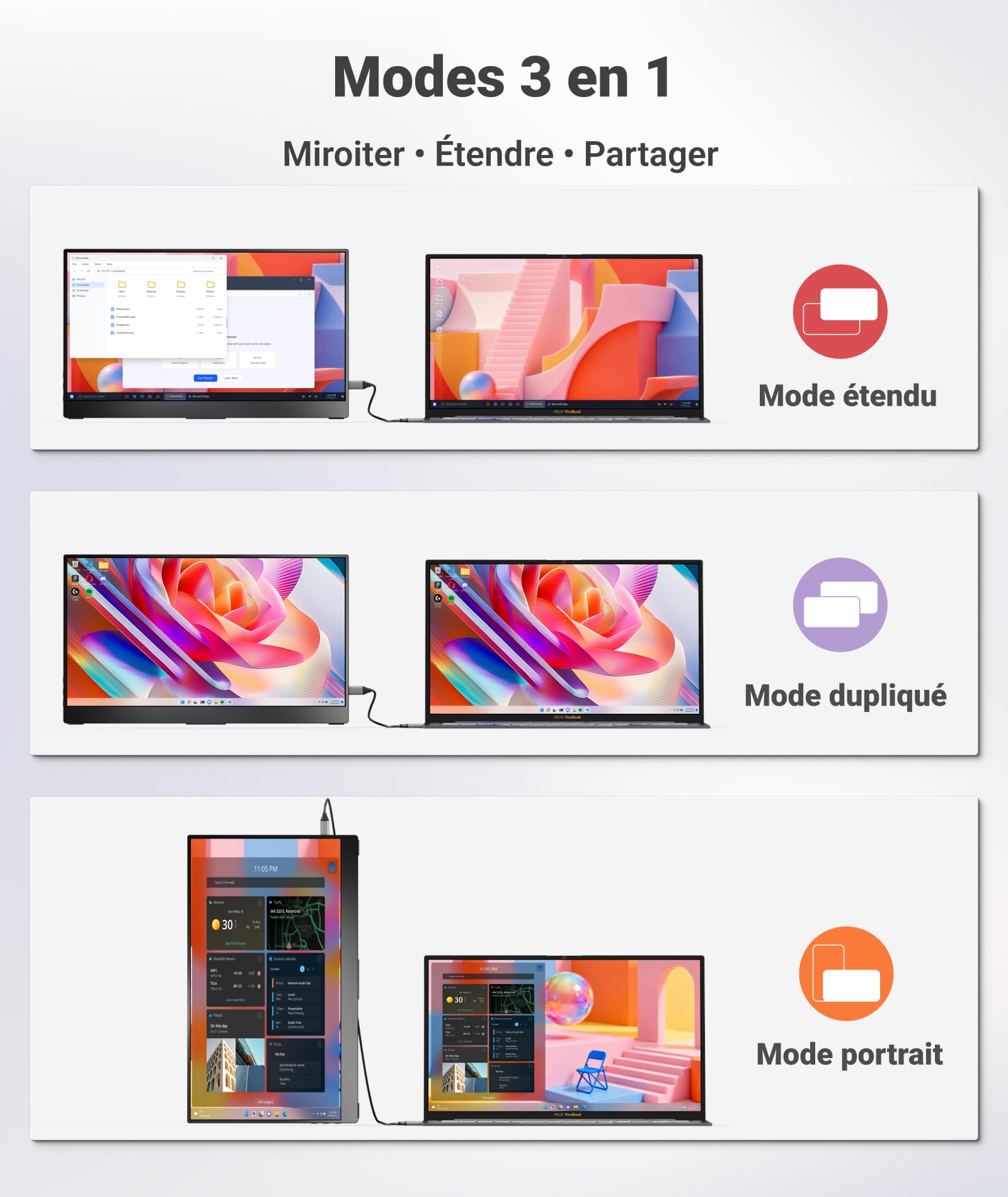 Ingnok Écran Portable 15,6" FHD IPS Moniteur Portable Ultra-Léger | Plug & Play, écran portatif 1920 × 1080 avec housse magnétique, 2 USB-C, Mini-HDMI et haut-parleurs pour PC/Mac/PS4/PS5/Xbox
