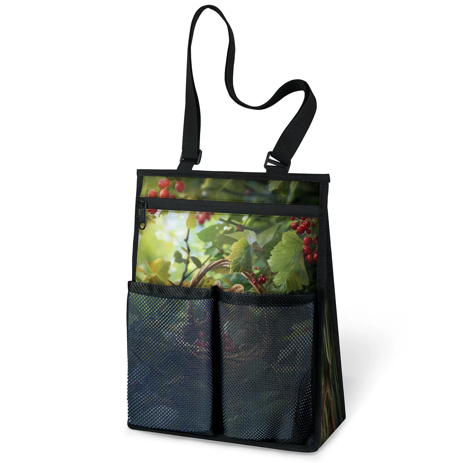 Ourtheme Mouse Berries Portable Shower Bag for Travel Gym Camp Beach Tote Shower Caddy Bags Hanging Toiletry Organizer