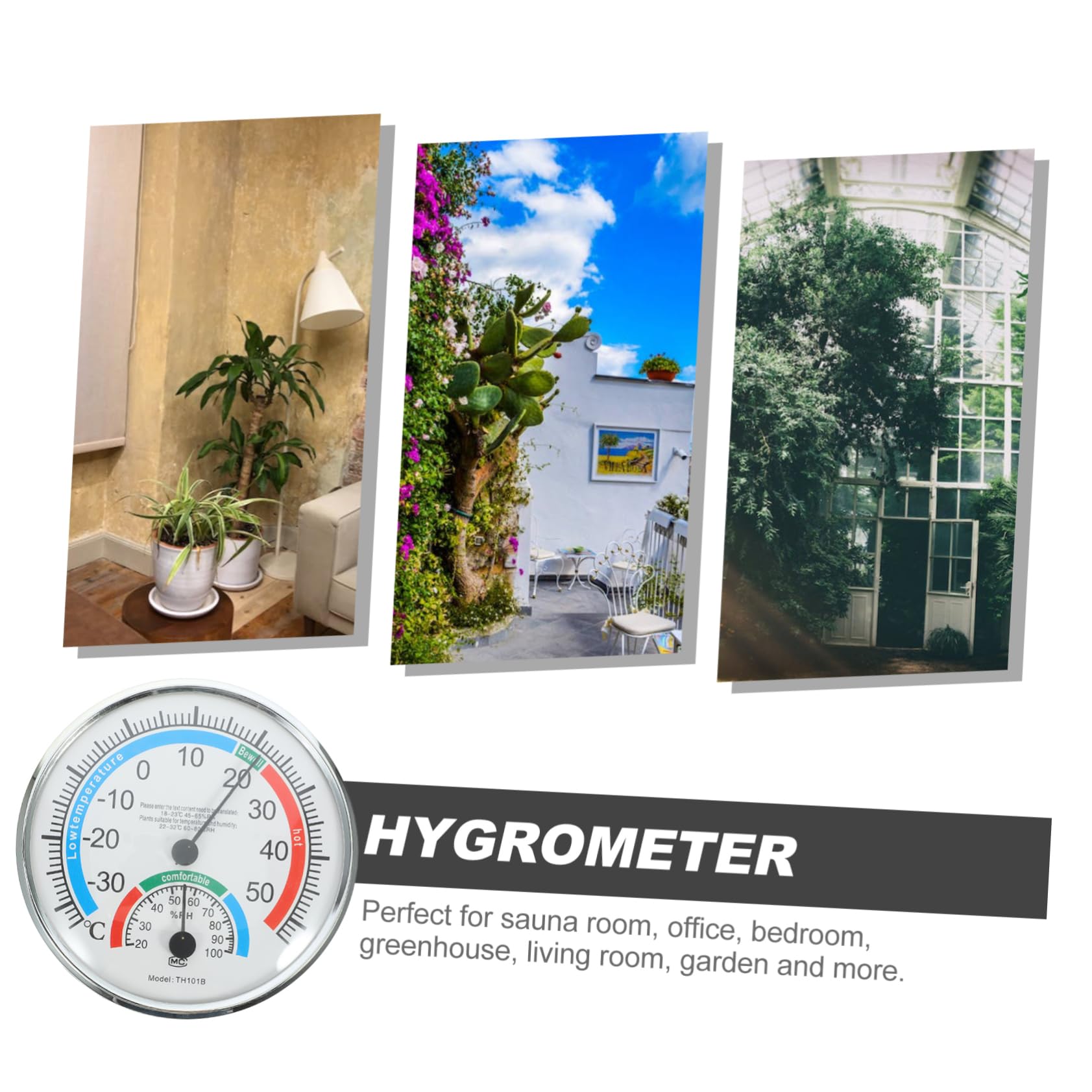 Sosoport 3 Pz Termometro da giardino termometro da parete in plastica misuratore di umidità digitale igrometro termometro esterno termometri digitali termometro preciso termometro sospeso