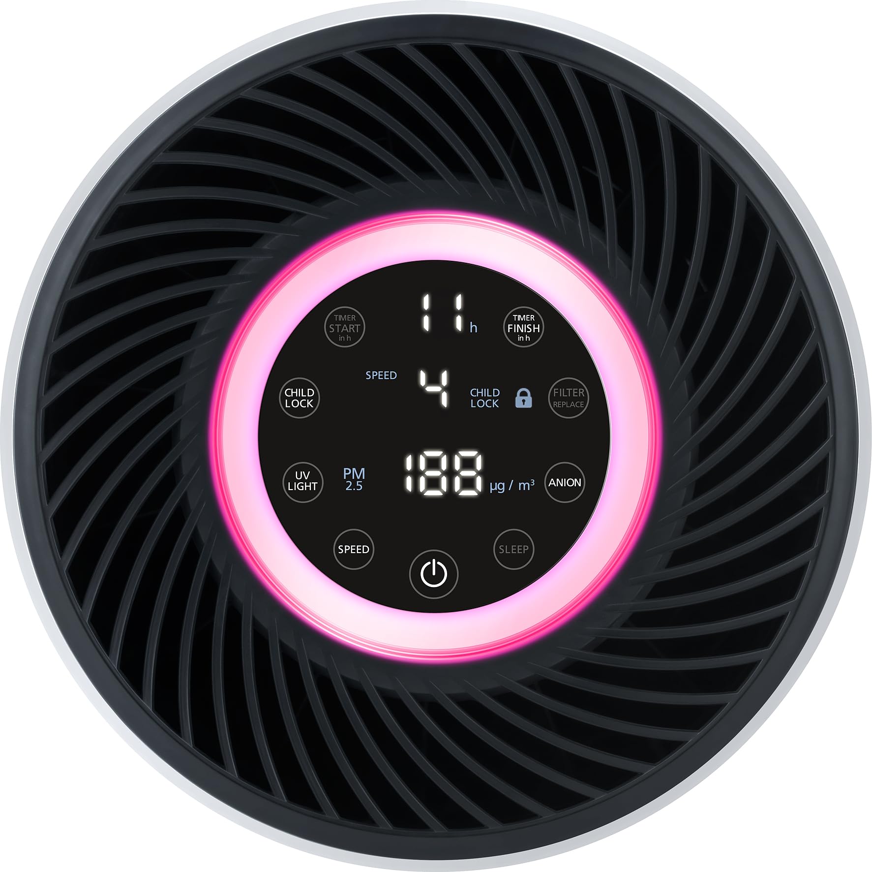 Purificador de aire Steba con sensores de polvo fino, ideal para alérgicos, consumo eléctrico mínimo, para habitaciones de hasta aprox. 30 m² u 80 m². LR 12.