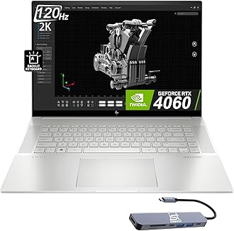 HPEnvy 16 16.0" 120Hz 2K Touchscreen (Intel 13th Gen i7-13700H, 64GB DDR5 RAM, 2TB SSD, GeForce RTX 4060 8GB), Business Laptop for Creator, Designer, Backlit, IST Hub, WiFi 6E, Win 11 Pro, Sliver