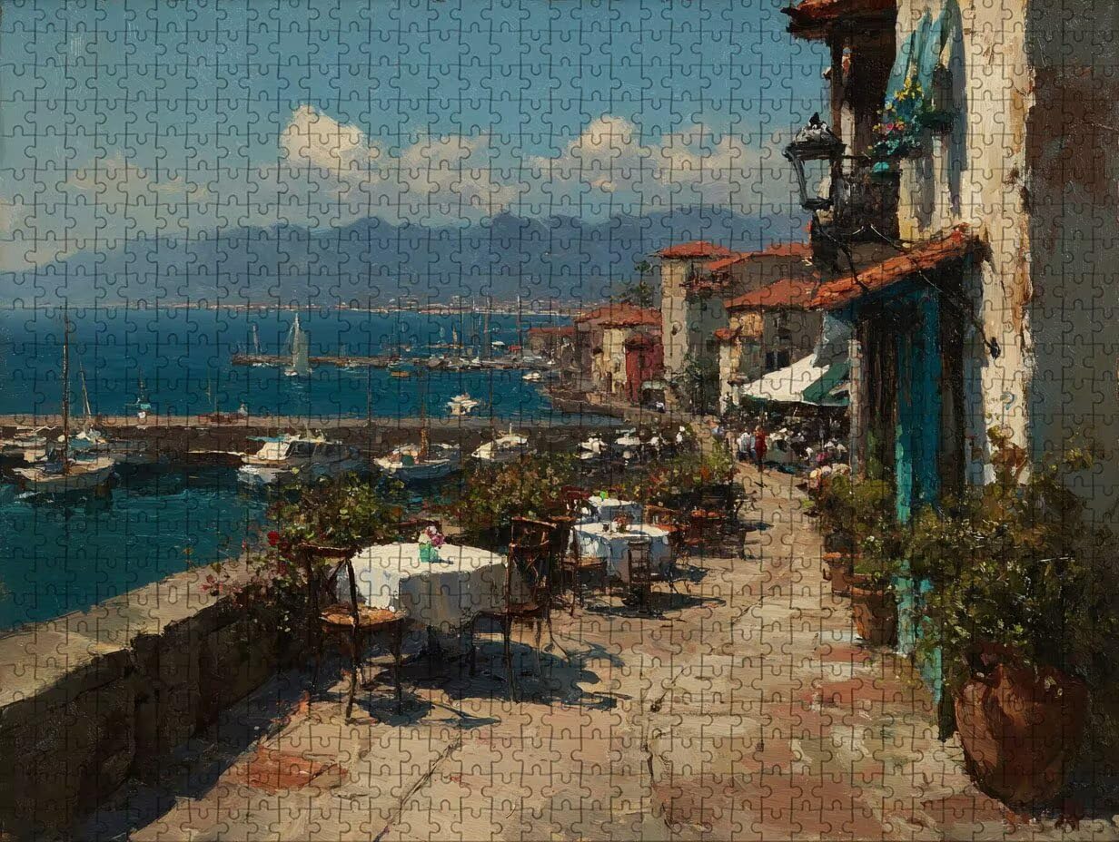 Puzzle 5000 elementów dla dorosłych z widokiem na morze, drewniane puzzle, 155 x 104 cm, części ściśle do siebie pasują, dla mężczyzn, kobiet, starszych seniorów, relaks i odstresowanie, prezenty
