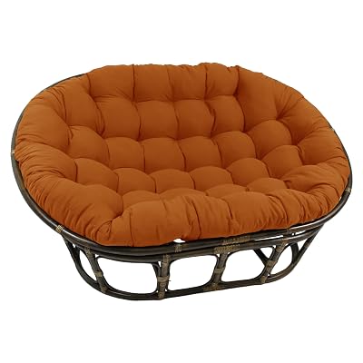 Blazing Needles Solid Twill Double Papasan Chair Cushion, 58" x 6" x 78", Spice