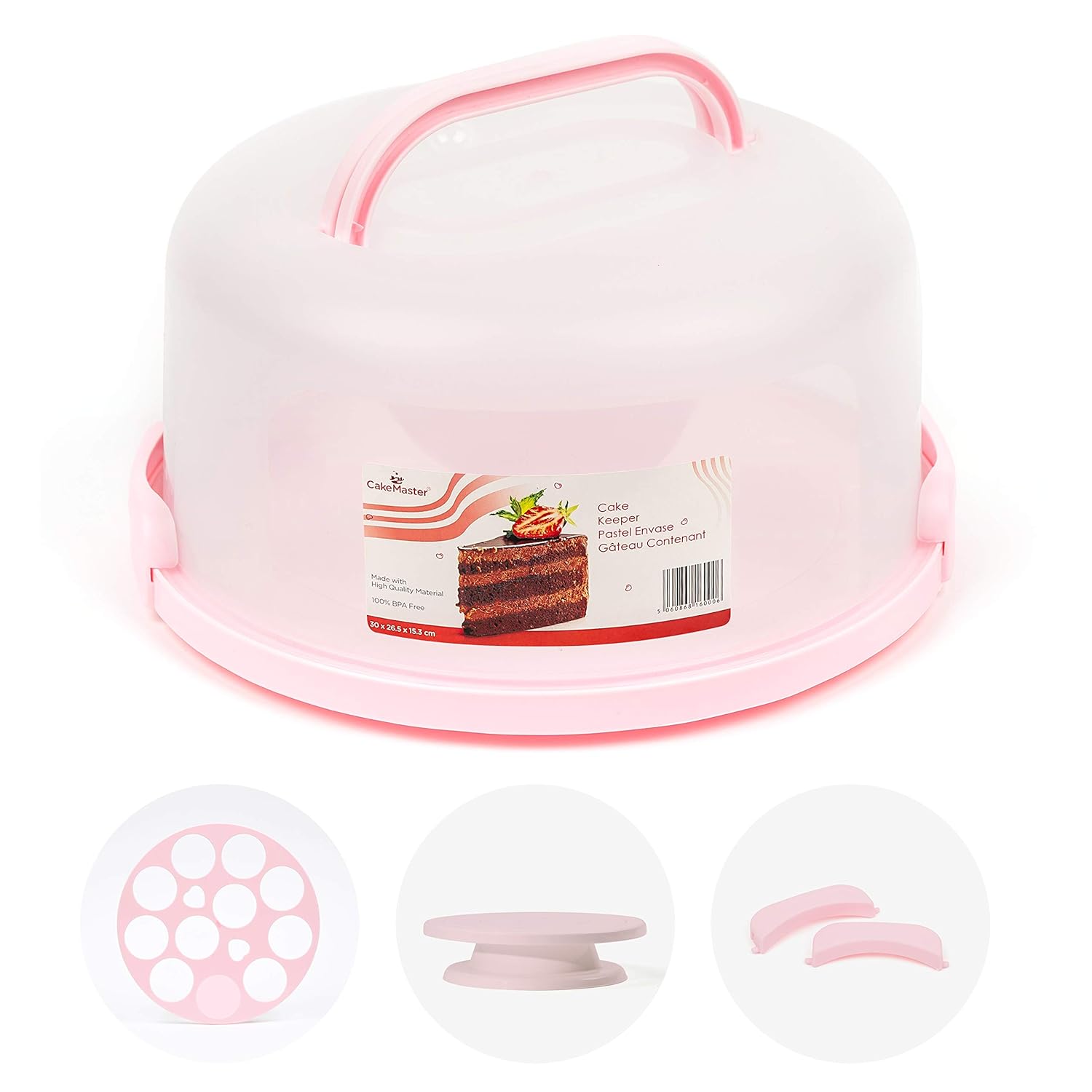 BPAFree Cake Keeper with Cover & Cupcake Insert Includes Cake