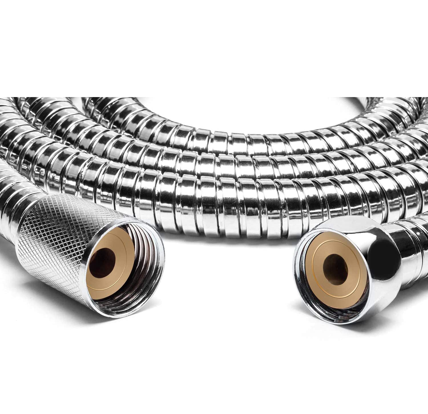 Oupukle Tuyau De Douche En Acier Inoxydable - 150 Cm - Flexible Universel - Avec Double Tête En Laiton De Qualité Supérieure - Anti-torsion - Anti-torsion - 150 Cm