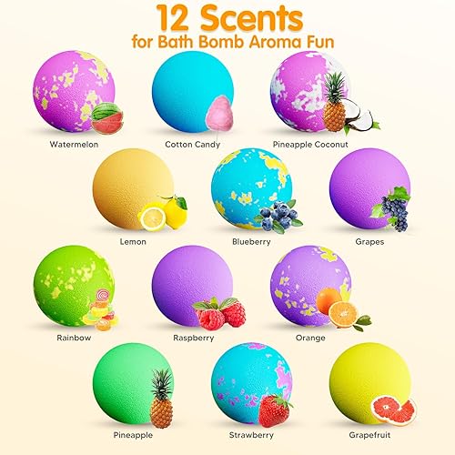 Miniatura 2 de Bombas de baño para niños con sorpresa en el interior para niñas y niños pequeños, paquete de 12 bombas de baño orgánicas para niños con juguetes