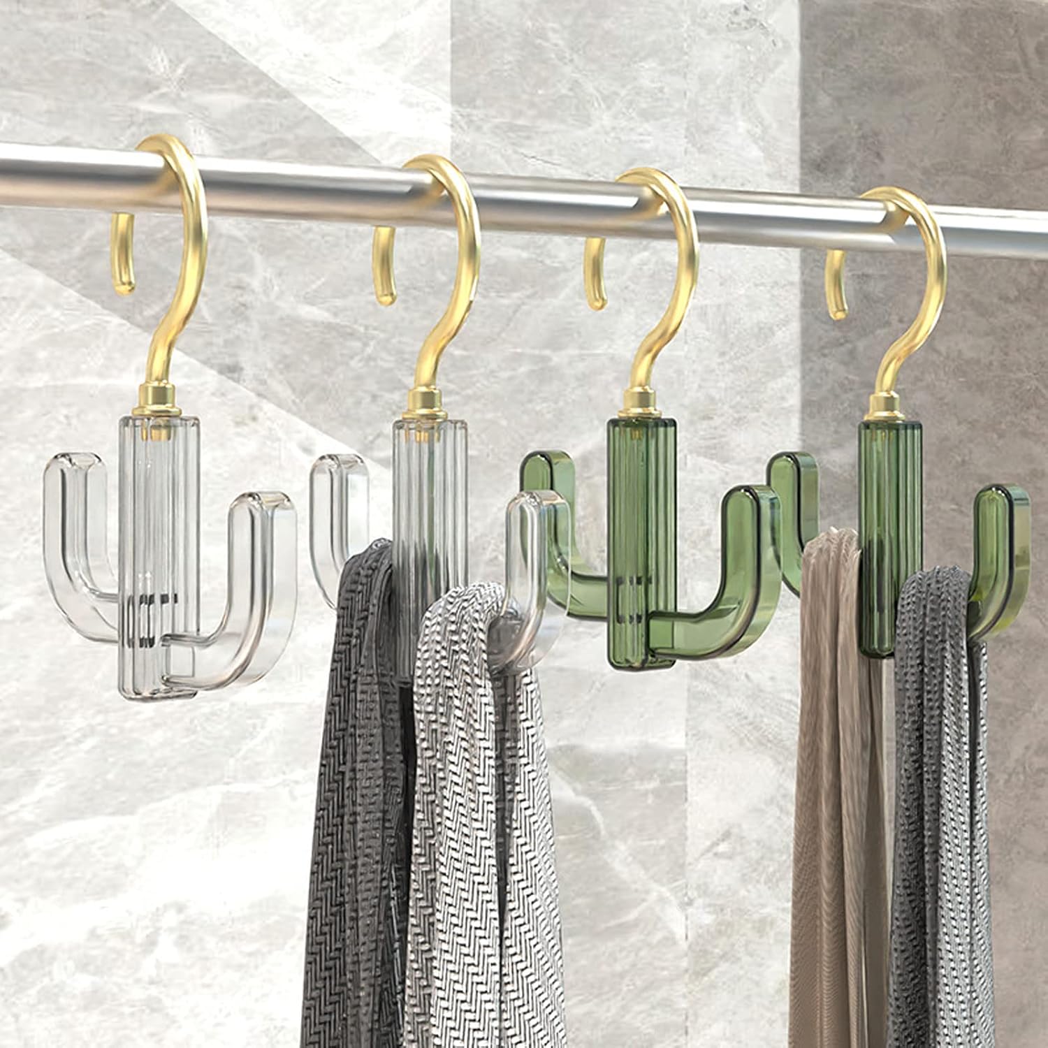 Purse Hanger for Closet, Belt Hanger Tie Rack Closet Rod Hooks for Hanging Bags, Purses, Handbags, Belts, Scarves, Hats,Clothes (White)