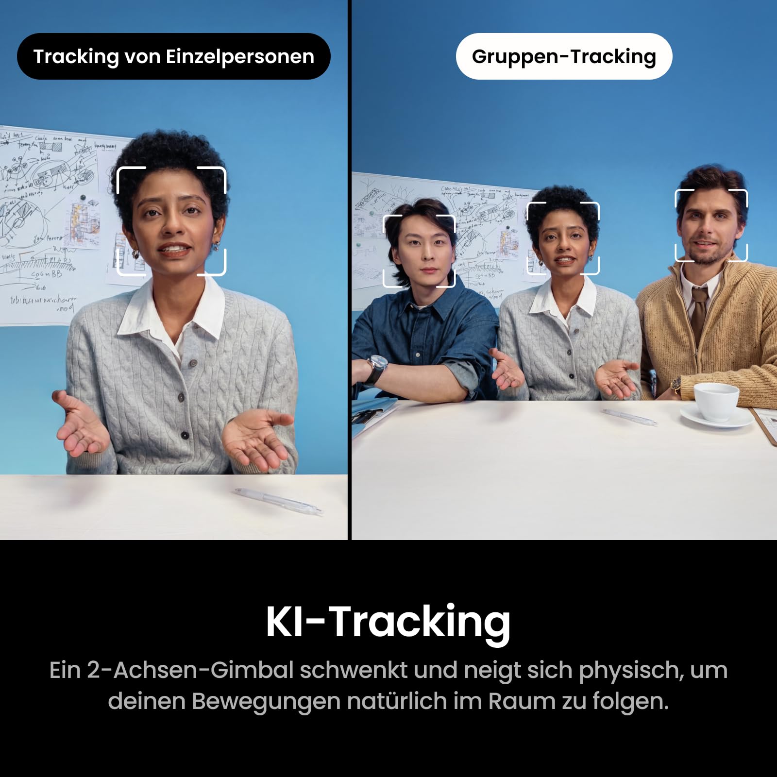 Insta360 Link 2 Pro Auf Geht's-Bundle 4K PTZ-Webcam 1/1,3"-Sensor KI-Tracking HDR Richtmikrofone